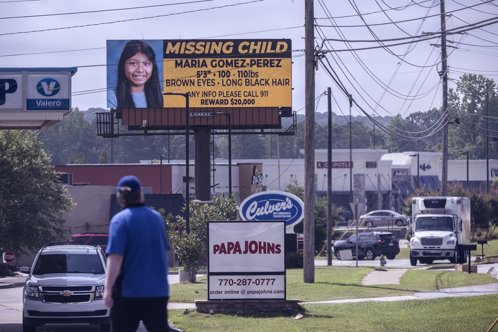  billboard along Dawsonville Highway in Gainesville Wednesday, June 12, 2024, announces Maria Gomez-Perez as missing. There are five billboards in Gainesville of the missing girl. - photo by Scott Rogers