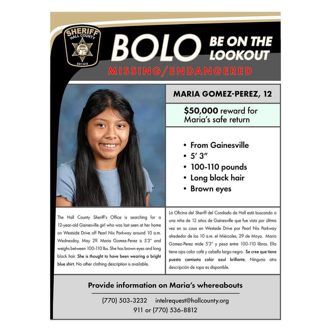 Latest BOLO flyer provided by the Hall County Sheriff's Department